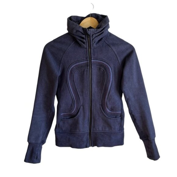 Lululemon Cuddle Up Jacket Size 2 Heathered Blue - Picture 2 of 15